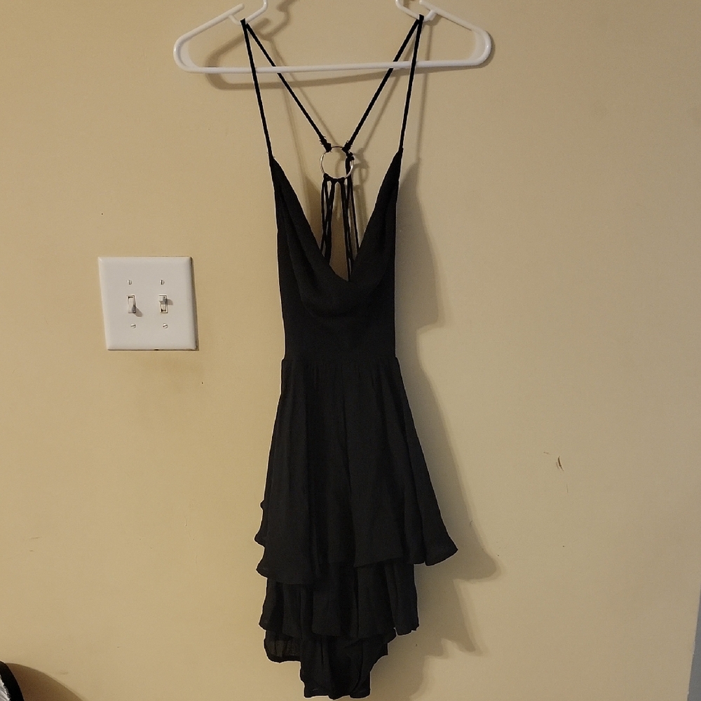 Versatile Black Sleeveless Dress With Silver Details Size 2